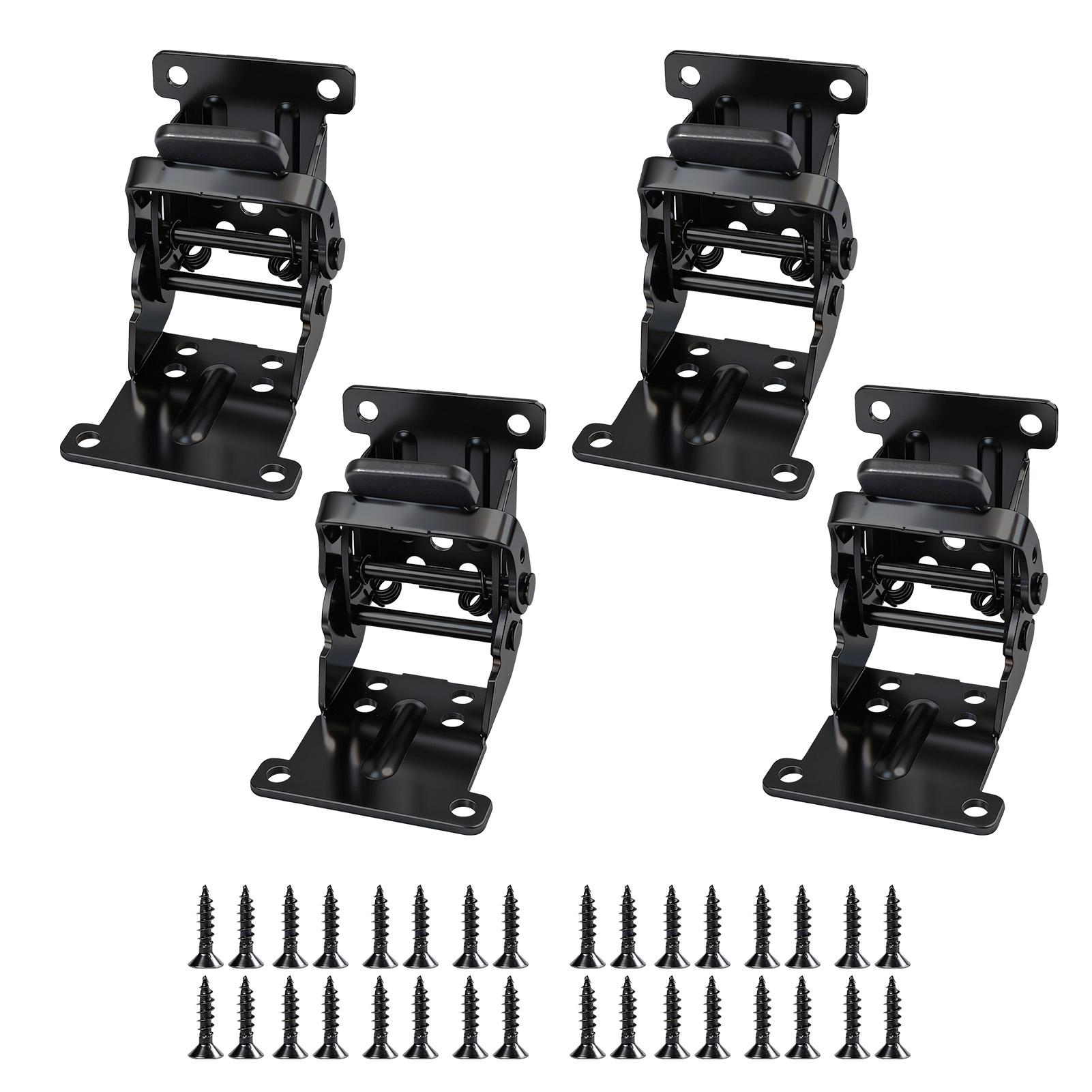 

4Pcs Foldable Bracket Folding Locking Hinge Lock Extension Support Bracket Self-Lock Hinge with Screws for Table Bed Leg Feet чёрный