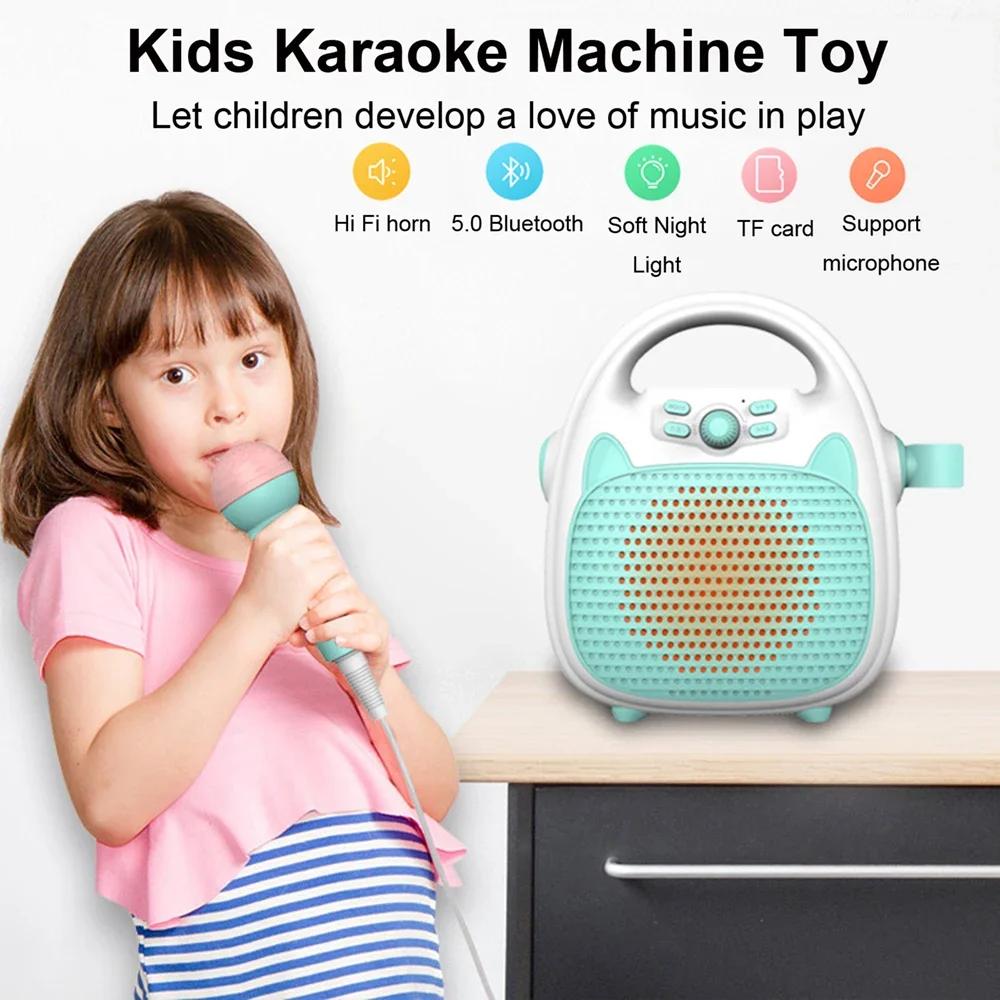 Wireless Singing Machine Kids Music Player Toys Children's Karaoke KTV Speaker Girls Musical Toy with Microphone Support TF Card