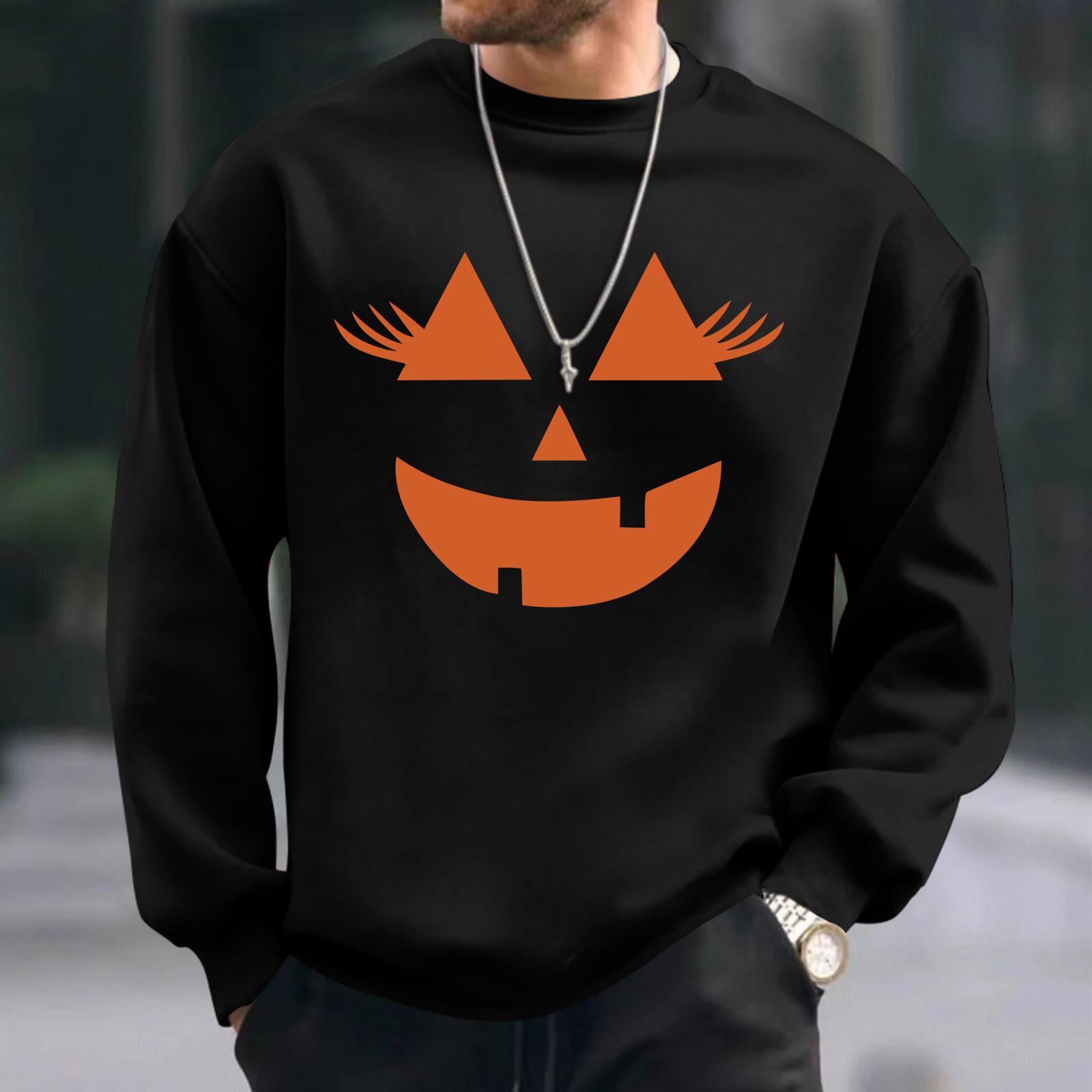 

Чоловічі топи з круглим вирізом. Чоловічий повсякденний модний пуловер з довгим рукавом і круглим вирізом XXL чорний