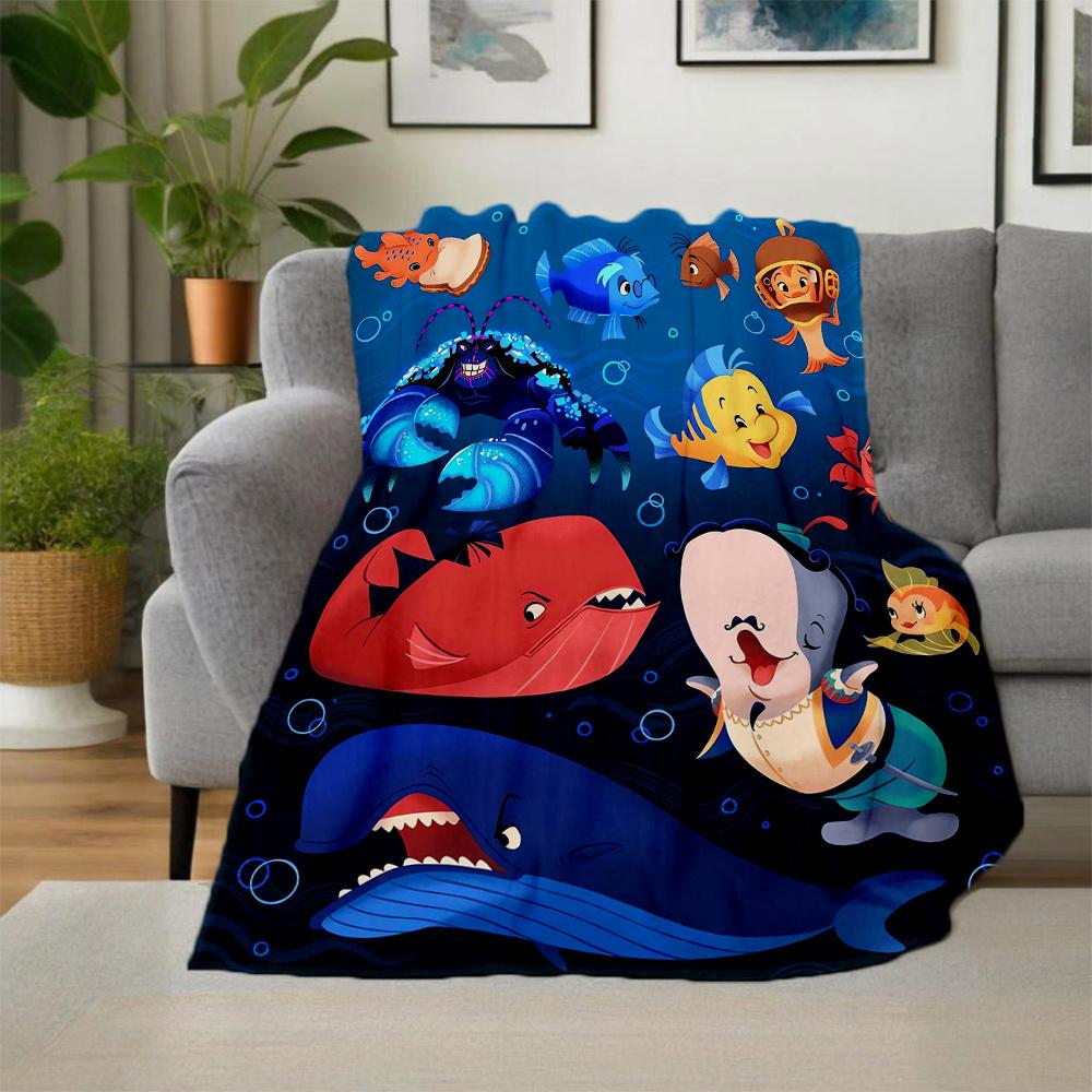 1pc, The Little Mermaid Animals Blanket Soft Throw Blanket, Gift Idea for Friends, Living Room, Travel, Camping