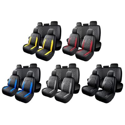 Universelle Rautenmuster Auto Sitzbezüge Polsterschoner 2/4/9 Stück Premium PU-Leder für Limousine SUV Ganzjahresgebrauch