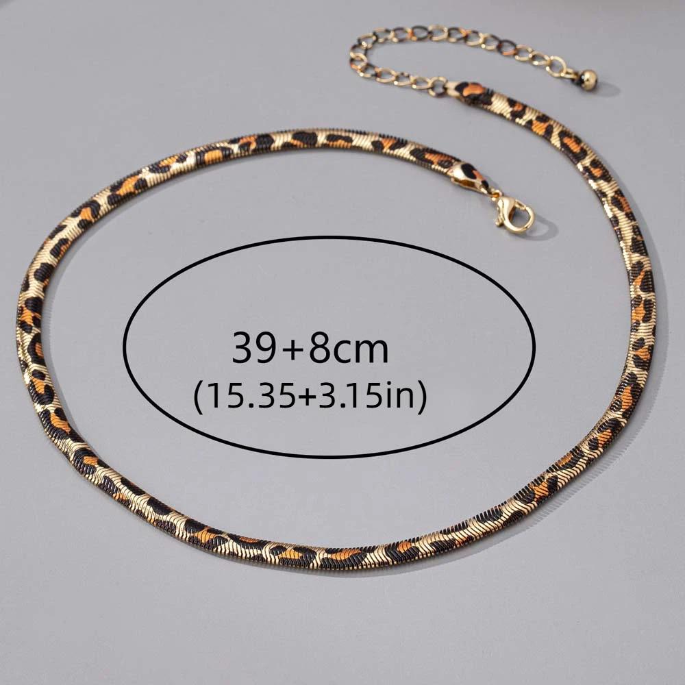 Uniquely Designed Leopard Print Snake Chain Versatile Women's Snake Bone Chain Summer