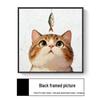 Modern Minimalist Kitten Cartoon Decorative Canvas for Living Room & Restaurant Wall Hanging