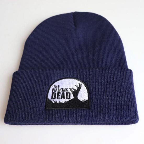 European and American dramas The walking death Embroidered Knit Hat Autumn Winter Ski Hat Pullover Hat Woolen Hat