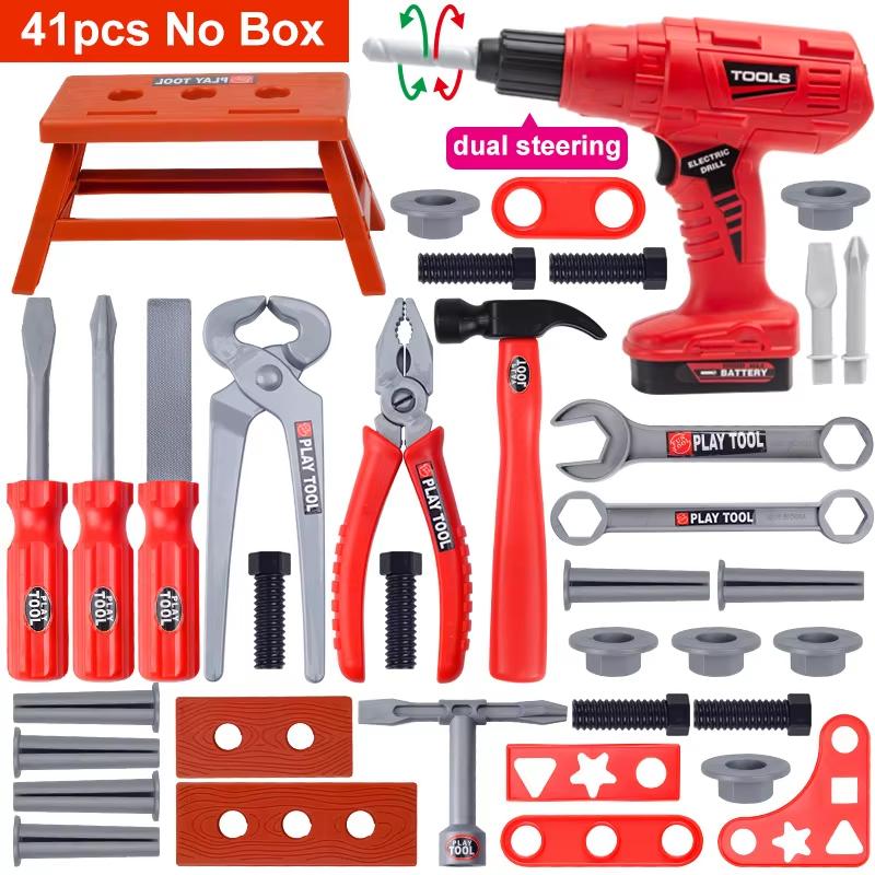 Children's Tool Set with Toy Drill Kids Construction Pretend Play Toy Tools Kit gift for Toddler Boys Girls Childs