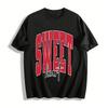 Glitter Sweet Heart Print Casual Varsity Style Top Pure Cotton T-shirt