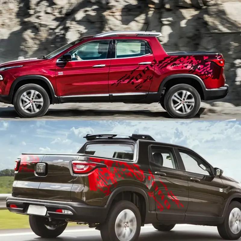 Pickup Body Side Stickers For Fiat Toro Rach Ultra Truck Graphics Splash Grunge Decor Decal Trunk Vinyl Cover Auto Accessories