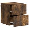 Wall Mounted Nightstand Smoked Oak 34.5 x 33 x 40 cm