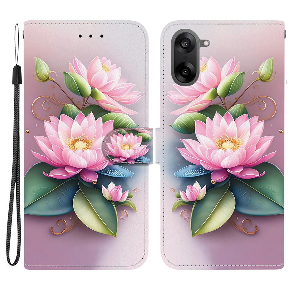 Для OnePlus Nord CE5 5G Чехол с принтом Кожаный откидной кошелек Чехол для телефона со шнурком