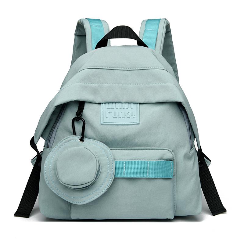 

Solid Color Backpack with Front Pocket Lightweight Bag for Daily Use светло-синий