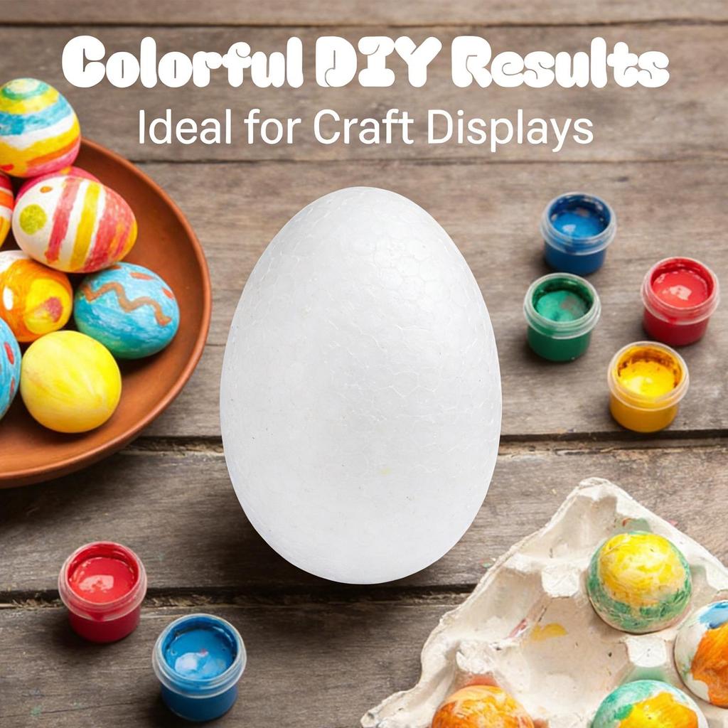 Easter Painting White Foam Eggs Handmade Painting Eggs Kids Gifts Smooth Crafting Unpainted Foam Egg Easter DIY Decorations