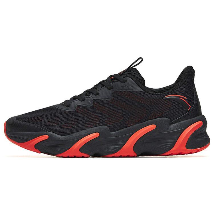Anta Cushioning Breathable Lightweight Abrasion Resistant Low top Running Shoes Men's Black Orange 112245523-1