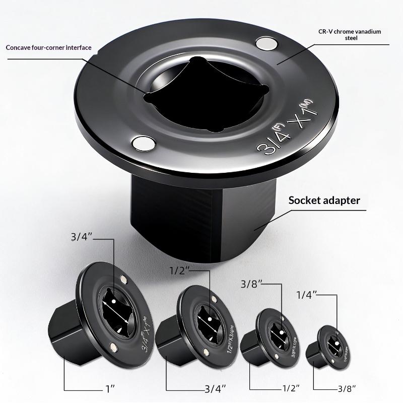 Impact Socket Adapter Set 3/4 to 1 1/2 to 3/4 3/8 to 1/2 1/4 to 3/8 Conversion Tools for Ratchet Wrench Power Drill Maintenance