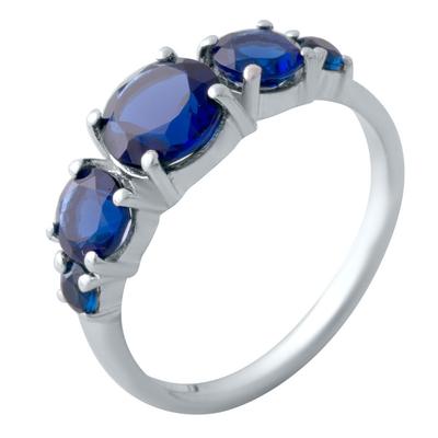 Silberring mit Saphir nano 2ct, Gewicht des Artikels 2,82 g (2021698)