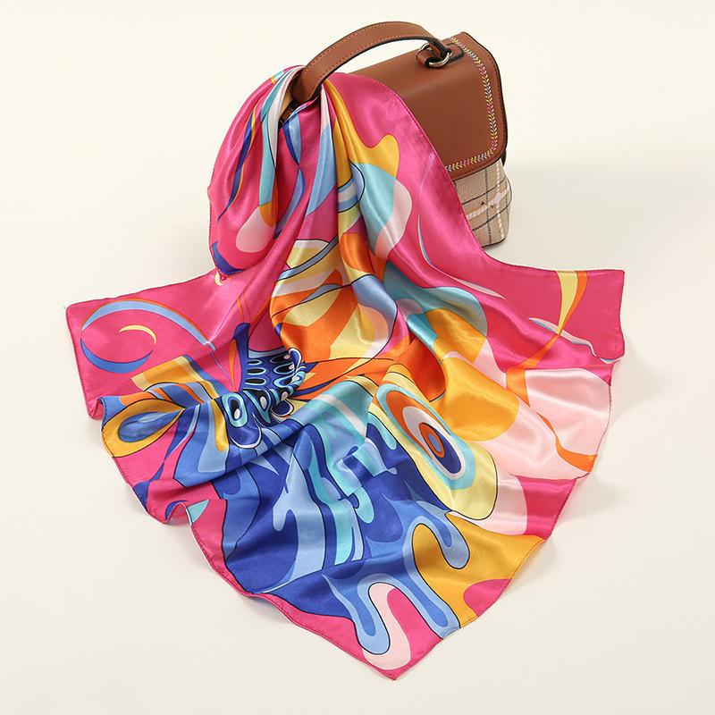 New Imitation Silk Versatile Square Scarf Decorative Commuter Career Scarf Women's Fashion Printed Scarf