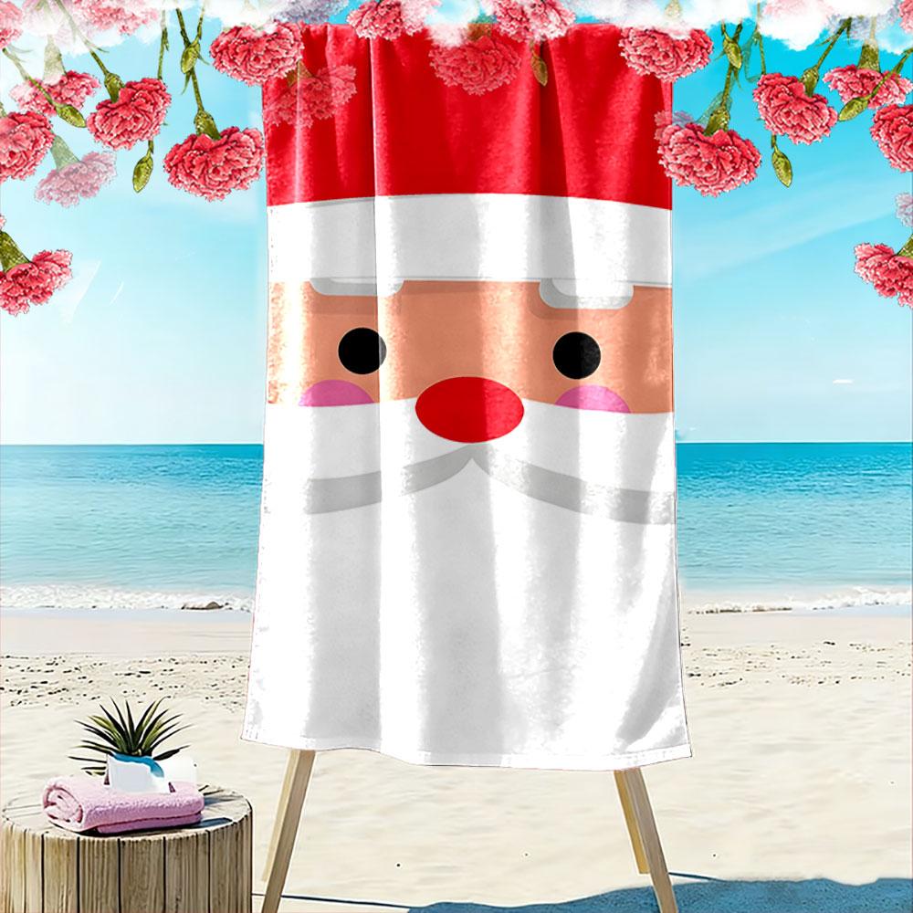 Cheerful festive face design Print beach towel, quick drying, suitable for travel, outdoor sports, jogging, the beach and swimming, gift