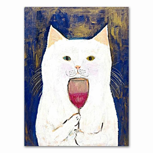 Cartoon Cat Posters And Prints Canvas Oil Painting Wall Art Pictures For Living Room Kid's Bedroom Nursery Cuadros Home Decor No Frame