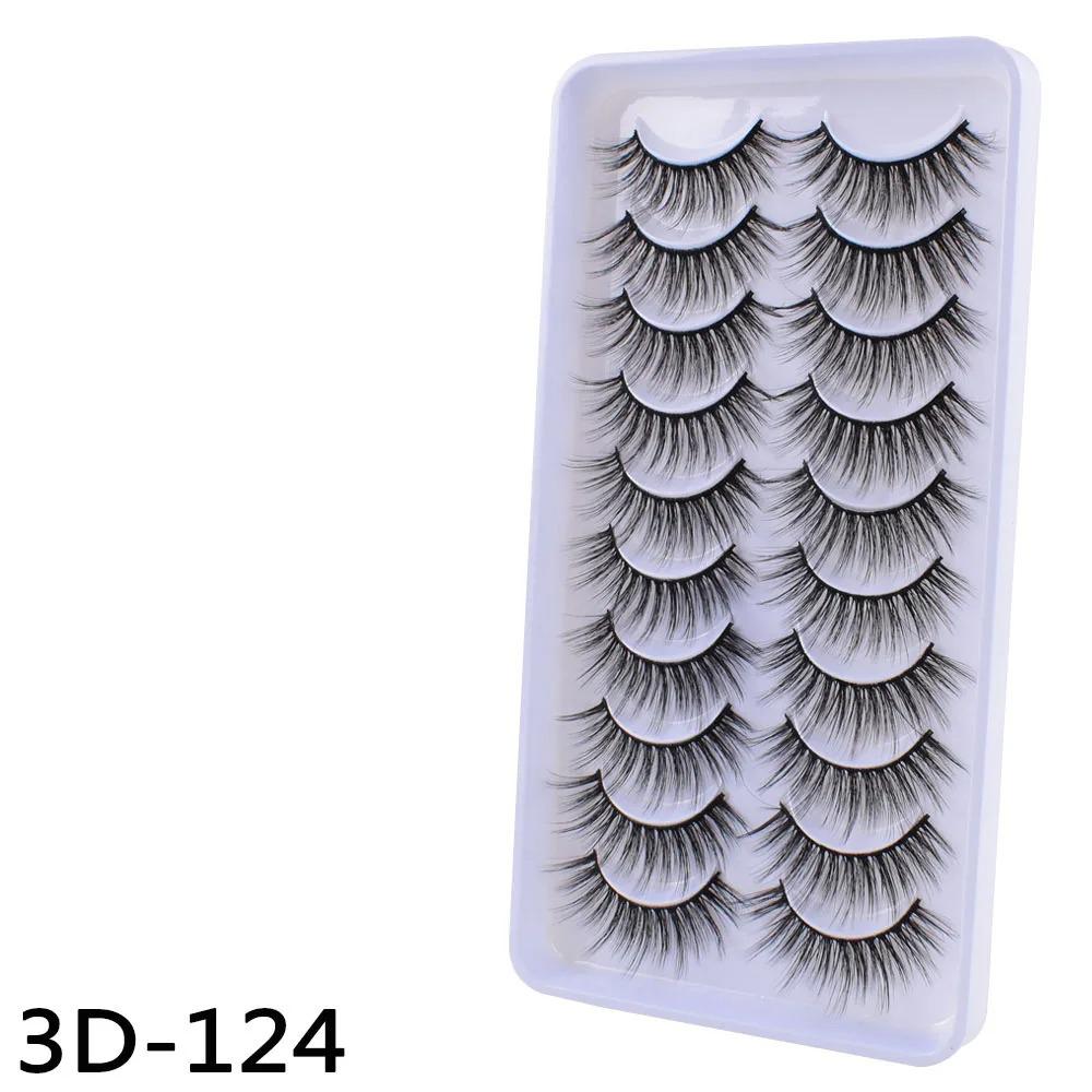10Pairs 3d Lashes Mink False Eyelashes Eye Fake Lash Eyelash Extension Natural Set Wispy Lashes Supplies Tools Beauty Fluffy