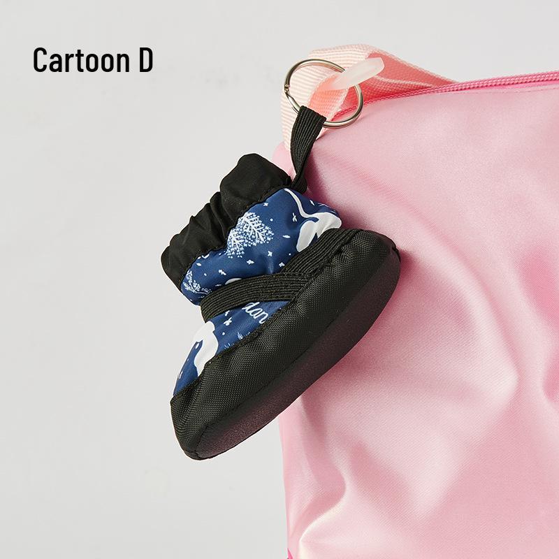 Ballet Warm Plush Keychain Dance Shoes: Women's Velvet Quilted PU Practice Shoes