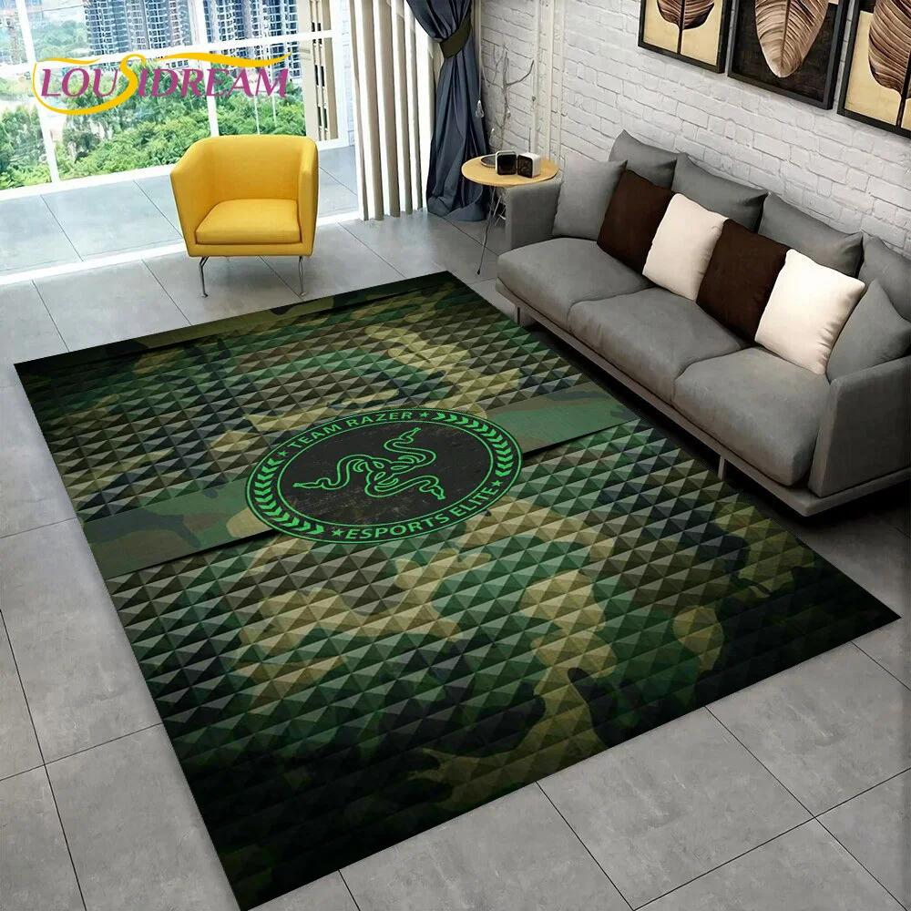 Dywanik 3D z logo Razer Gra Gracz Wąż do domu salonu sypialni sofy wycieraczka dekoracyjna, dywanik do zabawy dla dzieci antypoślizgowa mata podłogowa