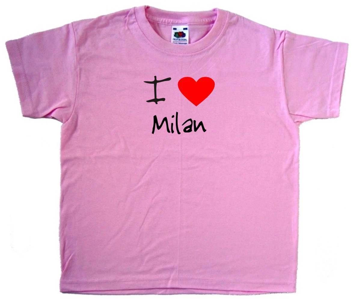 I Love Heart Milan Pink Kids T-Shirt 120