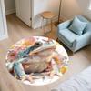 Frog and Fresh Flowers pattern round rug,Carpet Rug for Living Room Bedroom Sofa Playroom Decor,Non-slip Floor Mat,Holiday Gifts and Birthday Gifts