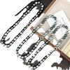 Vintage Autumn And Winter Morandi Malachite Green Highlight High Quality Mixed Color Artificial Pearl Clavicle Chain Necklace