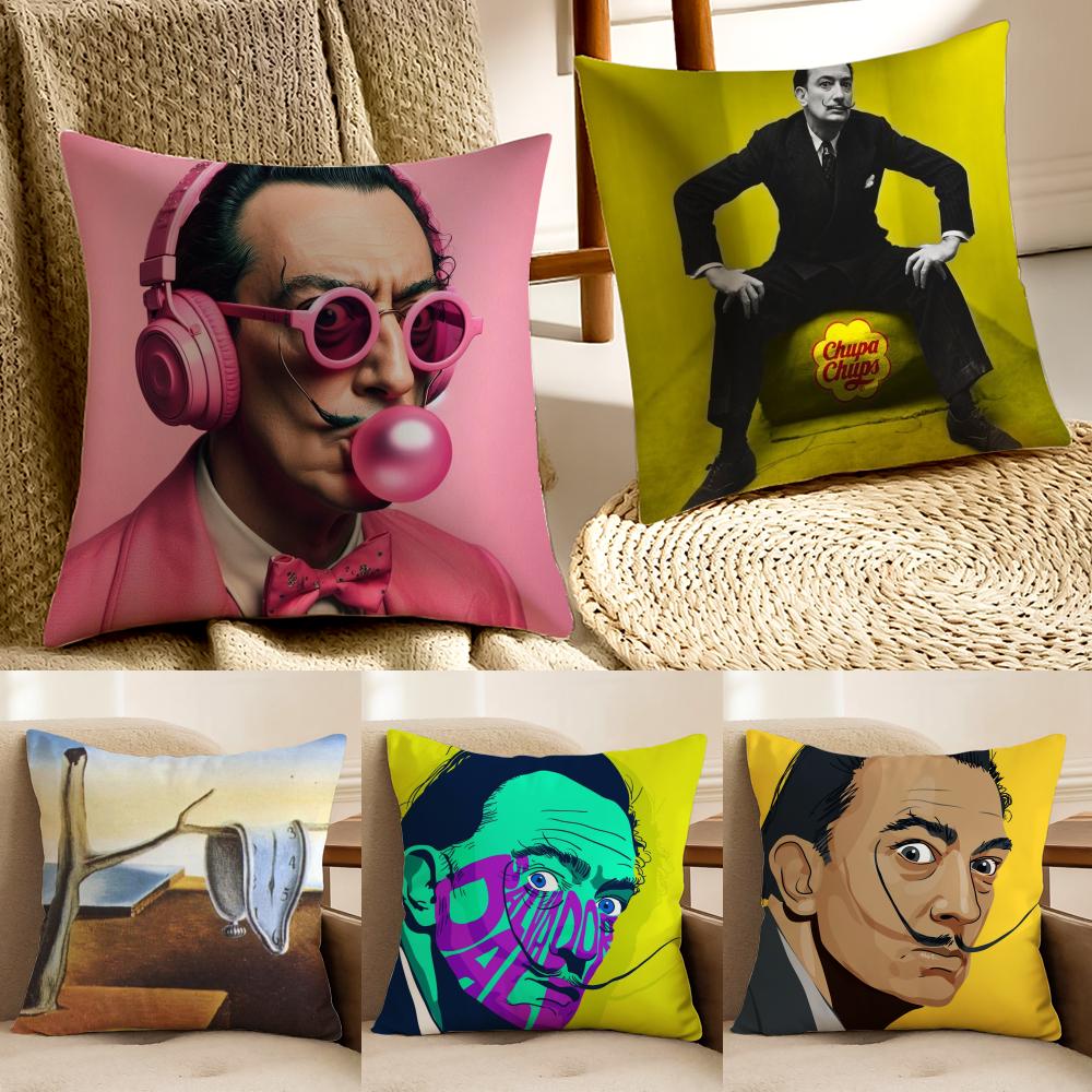 SSalvador Pop Art Cushion Cover Pillowcase Antidustmite Living Room Sofa Decor Cushion Room