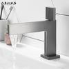 W2557 Nordic Full Copper Square Hot and Cold Basin Mixer Black / Chrome / Golden Basin Faucet Single Handle Water Tap