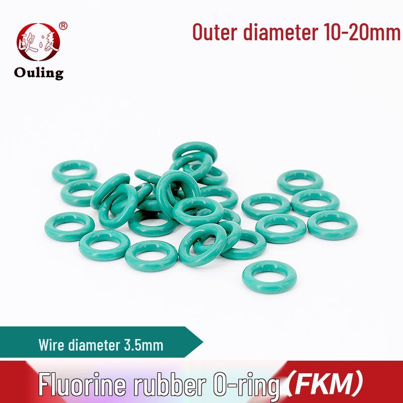 

Green Fluororubber O-ring (Outer Diameter 10-20mm x 3.5mm) OD 10mm*3.5mm (10 pcs)