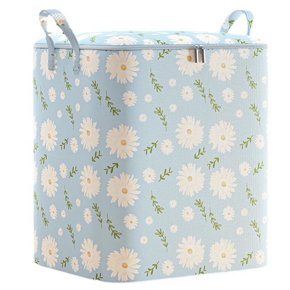 100/140/180/210L Closet Organizers Large Capacity Daisy Quilt Bins Space-Saving Stackable for Blanket Comforter Clothing Bedding