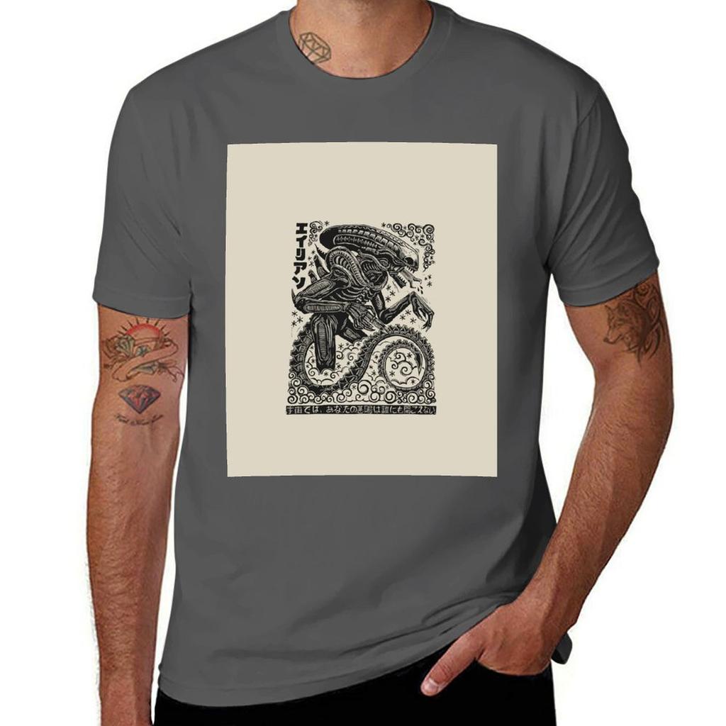 Xenomorph Linocut Tshirt Daily Wear Print Tshirt