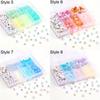 1set 6 Grid 6mm Acrylic Bead Letter Kit Flat Circular Transparent Polymer Clay Bead for Jewelry Making Kit with DIY Bracelet Necklace Elastic Rope Box