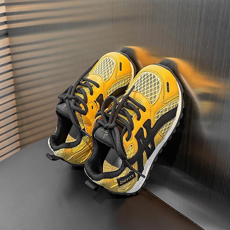 Children's sports shoes 2025 spring and summer new mesh boys' casual shoes soft sole girls' breathable dad shoes Forrest Gump shoes