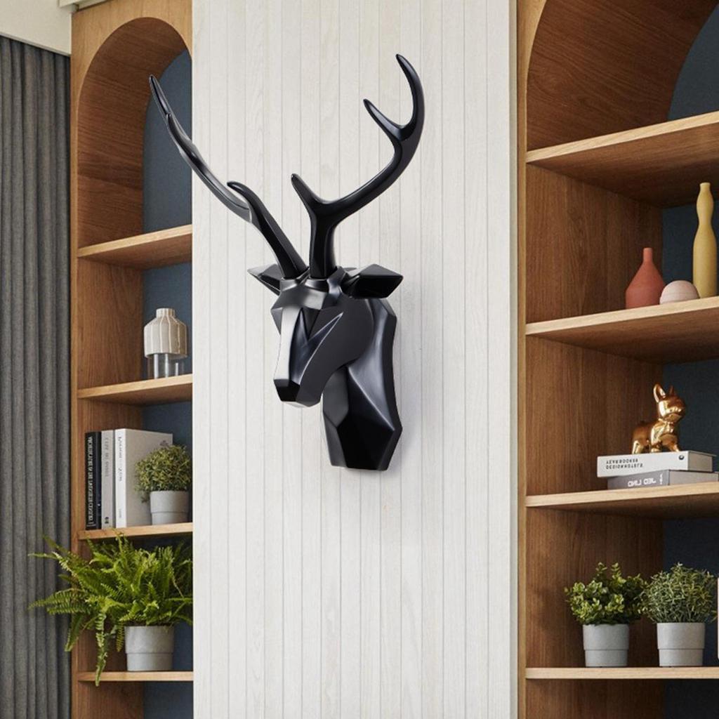 3D Hirschkopf Dekoration Wanddeko Geometrische Skulptur für Zuhause