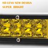 7in 60W Yellow Lens LED Work Light Bar Offroad Fog Driving Lamp IP68 Water Proof Car 4WD Truck Lamp