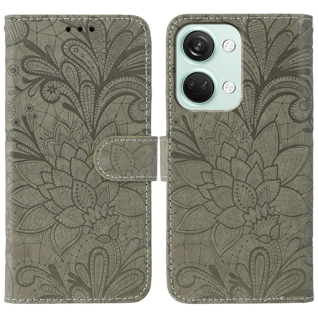 For OnePlus Nord 3 5G Case Lace Flowers PU Leather Flip Wallet Phone Cover