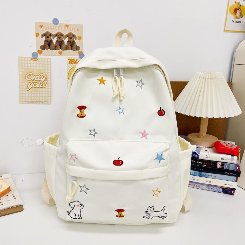 Schoolbag New Primary School Bag Female Dopamine Embroidery Large Capacity Junior High School Backpack Ins Niche Lightweight Backpack