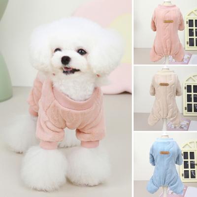 Pet Coat Solid Color Half Sleeves Stand Collar Anti-pilling Elastic Thick Warm Cozy Plush