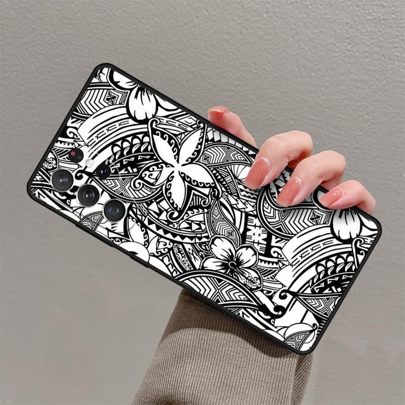 Maori Polynesian Samoan Tribal Phone Case For Samsung Galaxy S25 S23 S30 S21 S20 FE S24 S22 Ultra Note 10 20 Plus Cover Lite
