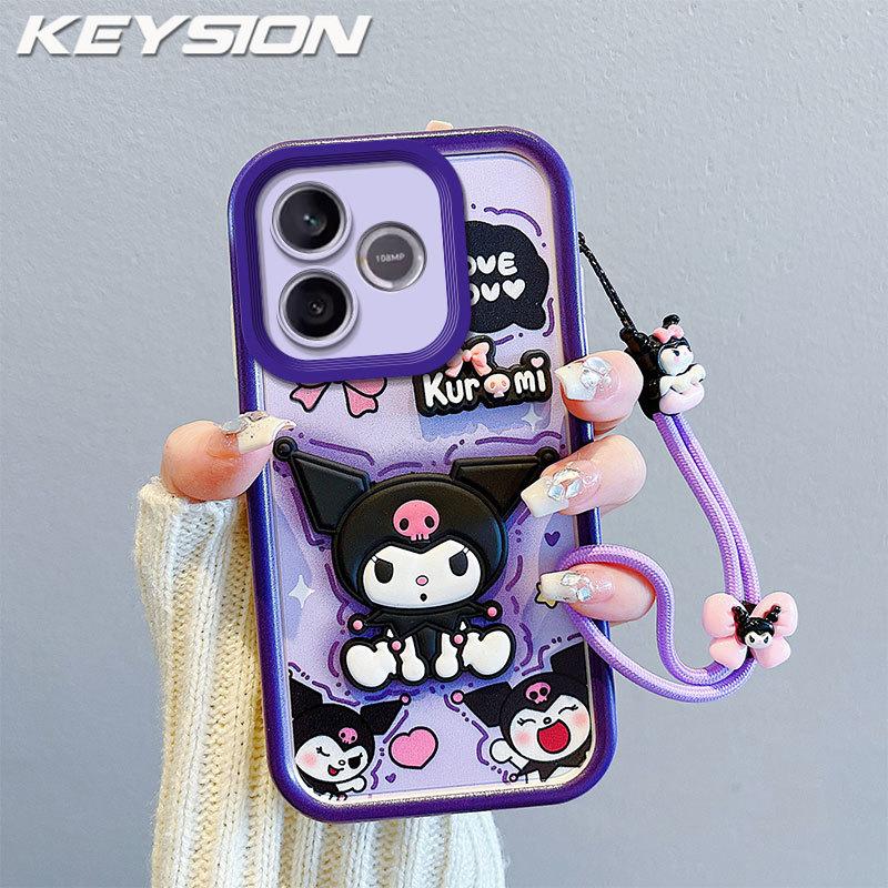 KEYSION Shockproof Case for HONOR X5c Plus with Lanyard Soft Silicone Cute 3D Cartoon Doll Phone Cover for Huawei Honor X5c