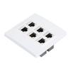 Cat 6 Ethernet Wall Plate 6 Port Female to Female Detachable Cat6 Keystone Jack Wall Plate for Work Home