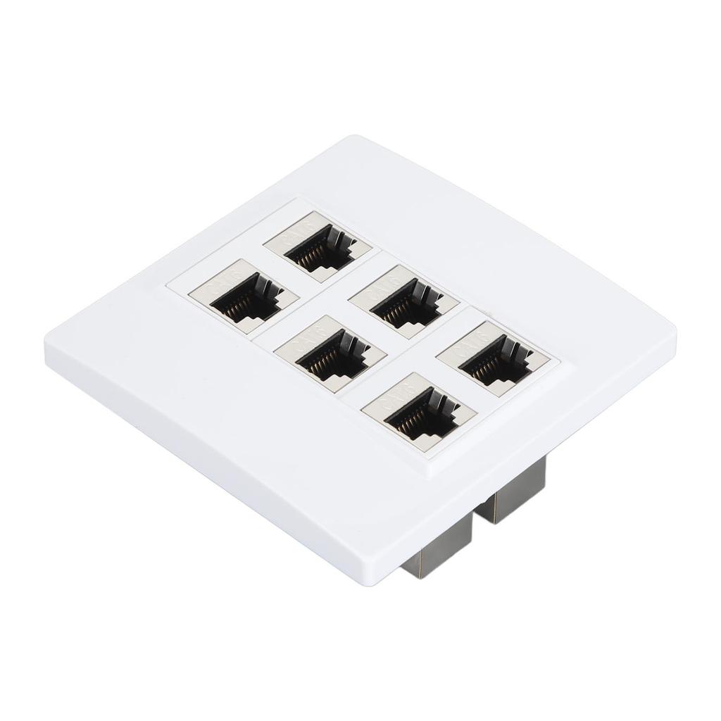 Cat 6 Ethernet Wall Plate 6 Port Female To Female Detachable Cat6 Keystone Jack Wall Plate for Work Home