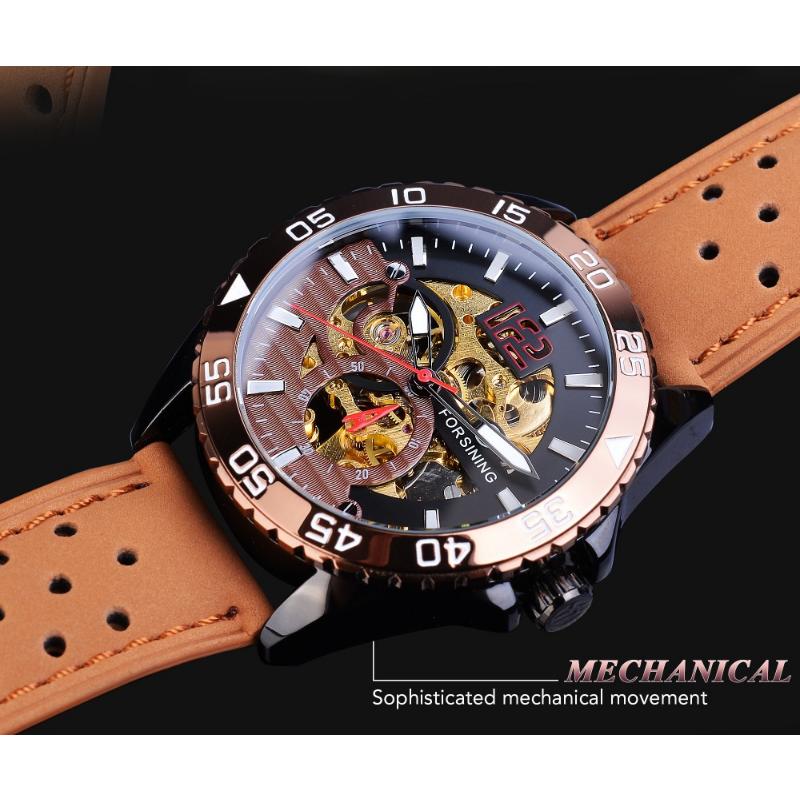 New Top Men's Watch Hollow Men's Automatic Mechanical Watch Casual Sports Belt Watch