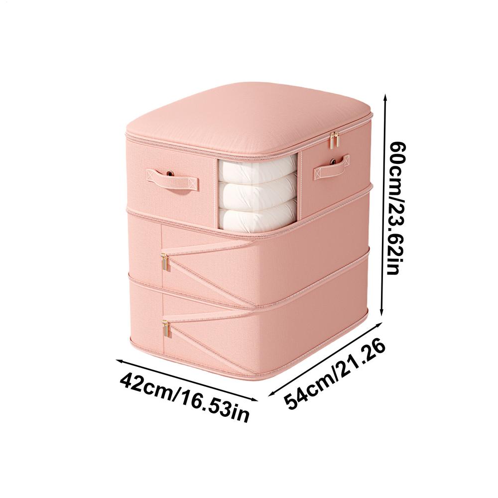 

Сумки-органайзеры для хранения одеял большой вместимости, 3-слойные, прозрачные, для экономии места, для багажа, одежды, книг розовый