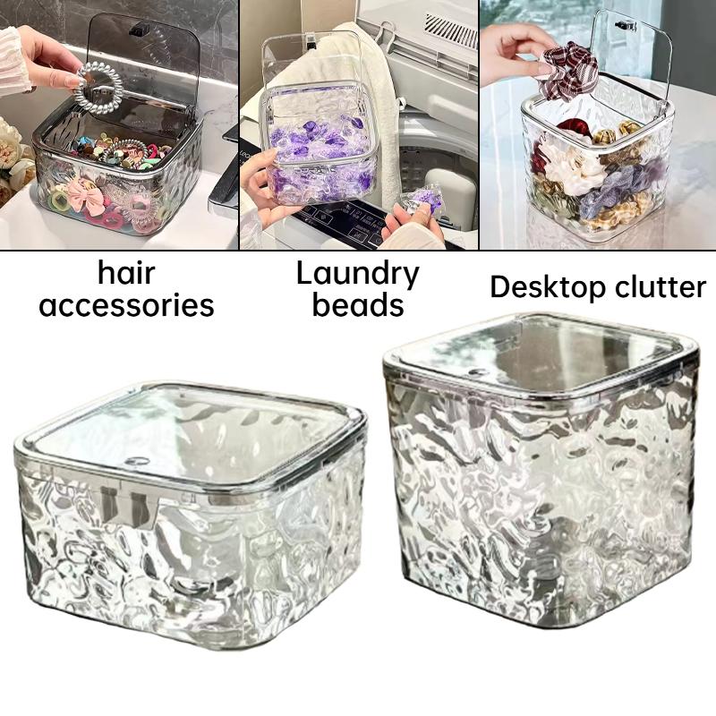 Laundry box container for washing capsules,headband storage box,desktop with lid,garbage storage box for bathroom,office,kitchen