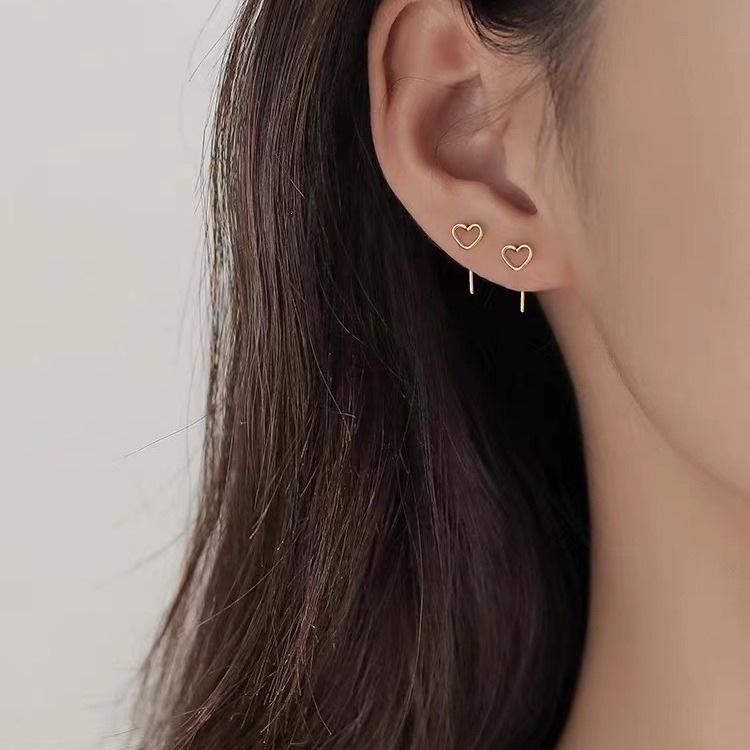 925 Sterling Silver Heart Stud Earrings - New 2022 Summer Style for Women