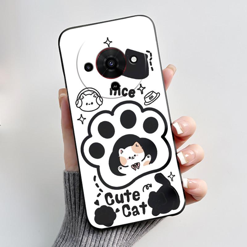 Cute Cartoon Case For ZTE Blade A76 5G Z2469N Capa Funda Printing Shell Protective Cover Soft Silicone Black Casing Coque