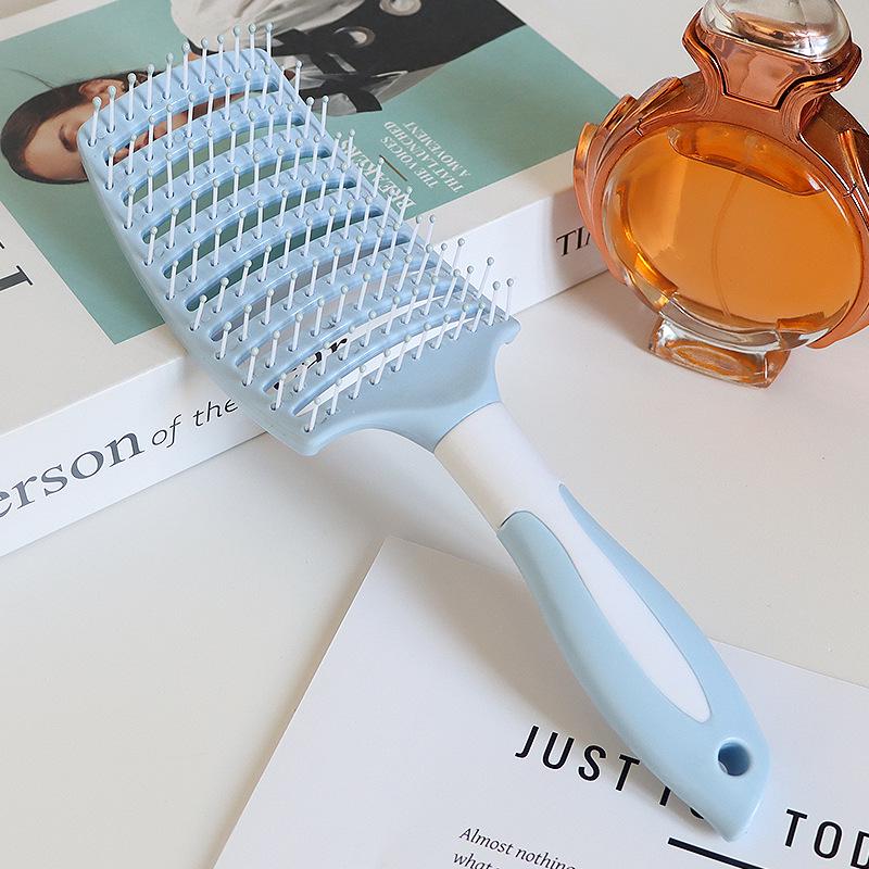 Dark Green Air Cushion Massage Comb for Straight & Curly Hair - Negative Ion Technology