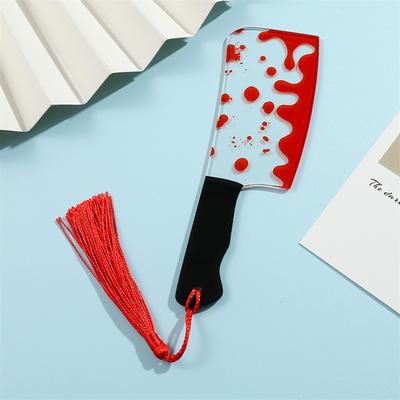 1Pcs Creative Horror Themed Series Clear Acrylic Tassel Bookmark Gifts